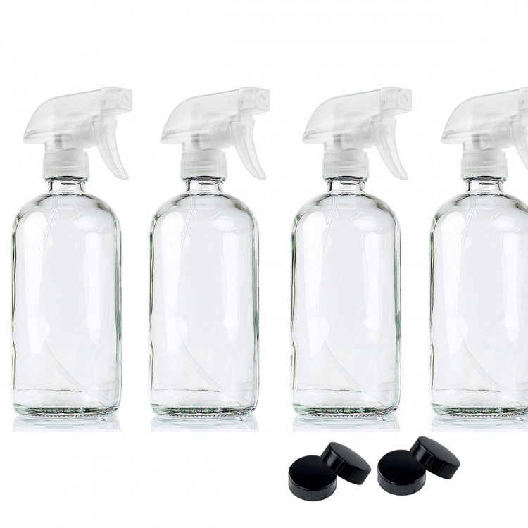 Download 4/6 Pcs 500ml Crystal Clear Glass Spray Bottles