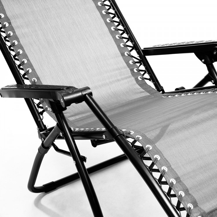 Zero Gravity Reclining Deck Chair - Grey - Camping - Outdoor