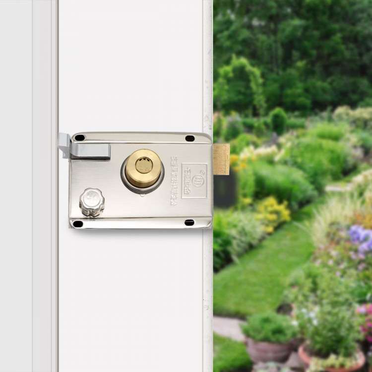 Push button digital mechanical combination security door lock chrome