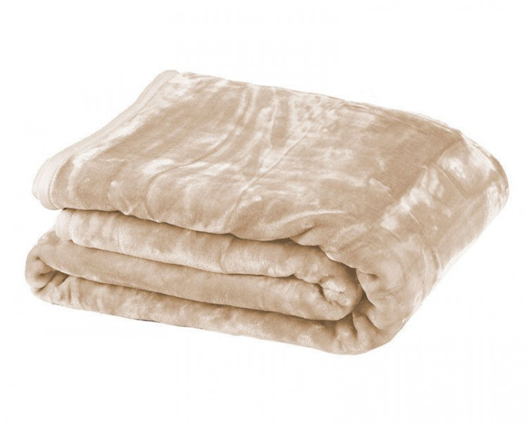 800GSM Heavy DoubleSided Faux Mink Blanket Beige