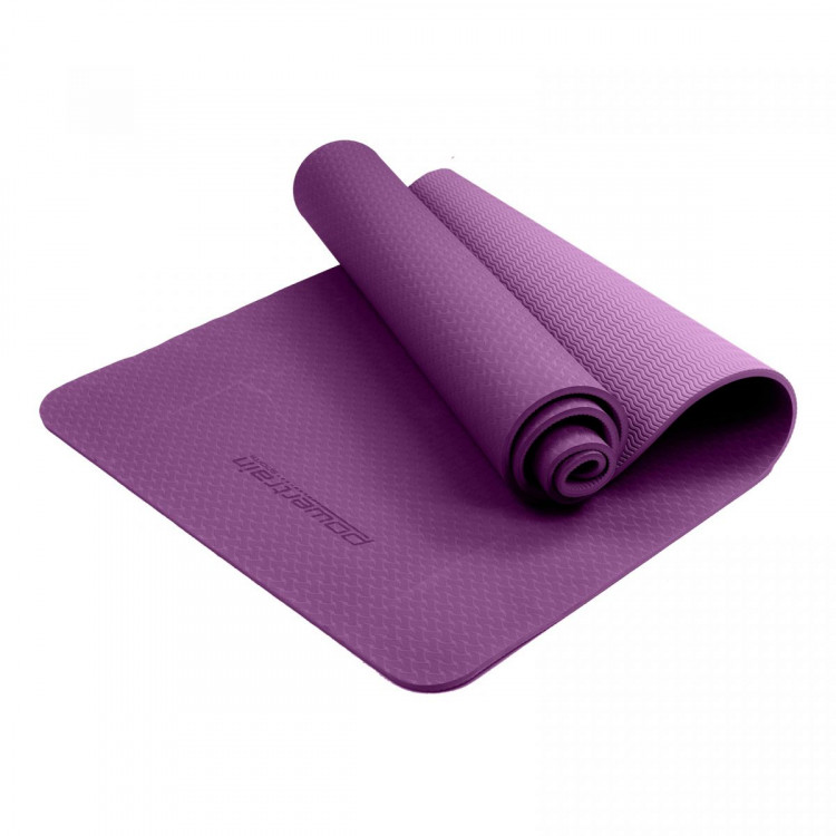 Powertrain Eco Friendly TPE Yoga Mats Exercise Pilates - Purple