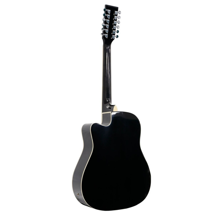 Karrera 12-String Acoustic Guitar with EQ - Black image 4