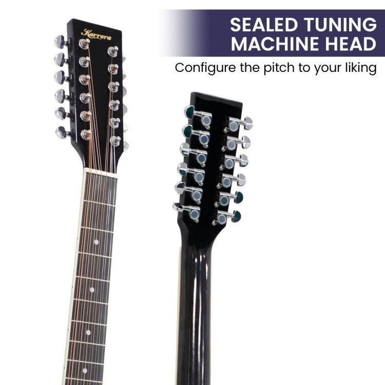 Karrera 12-String Acoustic Guitar with EQ - Black image 6