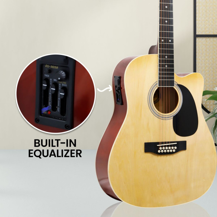 Karrera 12-String Acoustic Guitar with EQ - Natural image 7