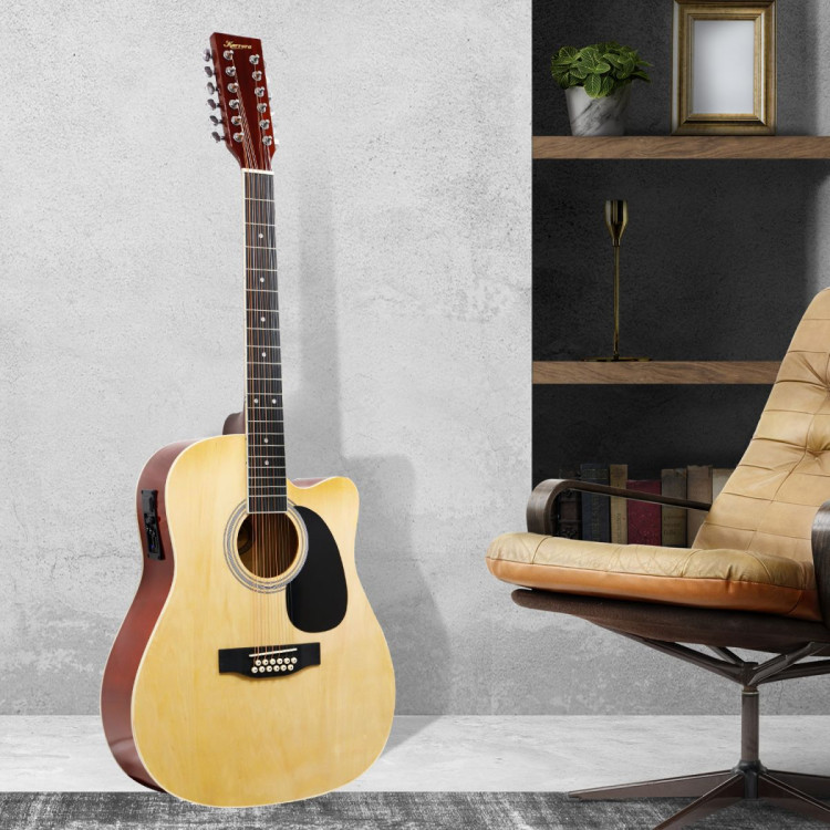 Karrera 12-String Acoustic Guitar with EQ - Natural image 9