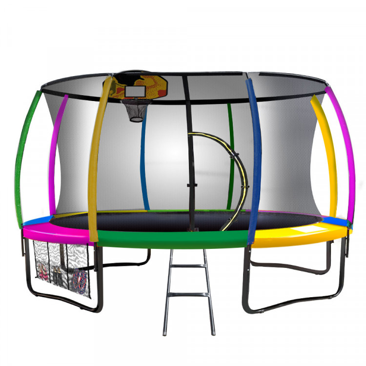 Kahuna Trampoline 16ft with Basketball Set - Rainbow image 9