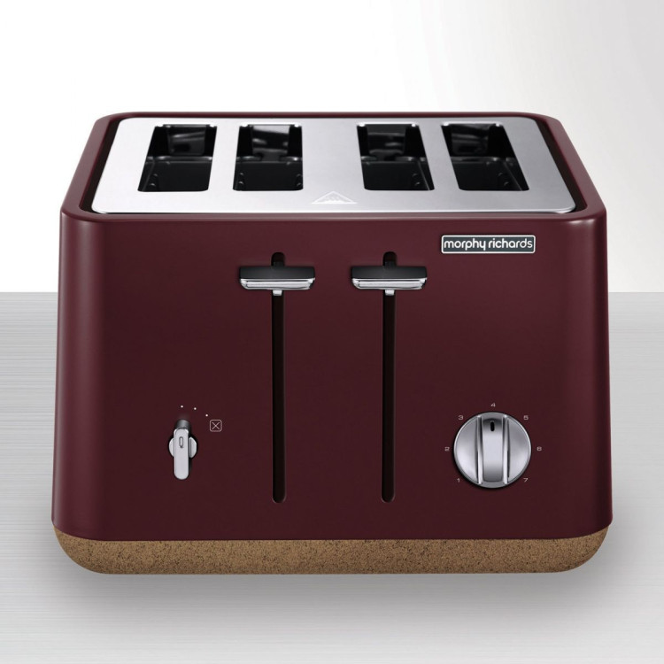 Morphy Richards Aspect 4-Slice Toaster - Maroon & Cork image 3