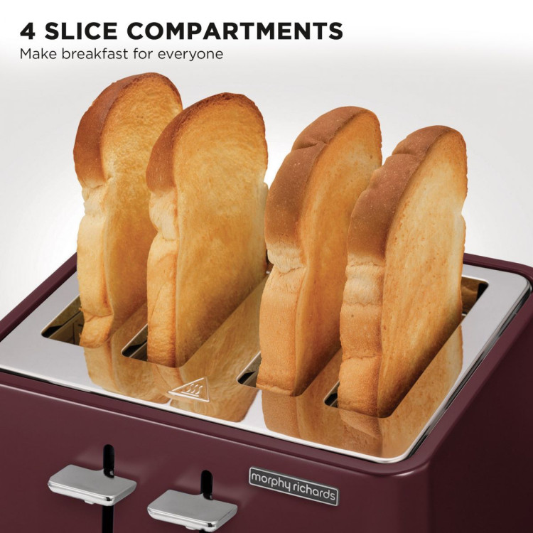 Morphy Richards Aspect 4-Slice Toaster - Maroon & Cork image 7