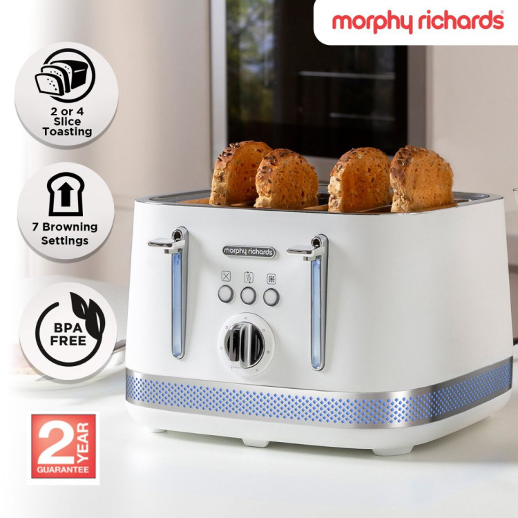 Morphy Richards Illumination 4 Slice 1800W Toaster - White image 11