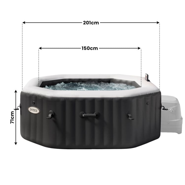 Intex PureSpa Jet and Bubble Deluxe 4-Person Inflatable Hot Tub - Onyx Black image 4