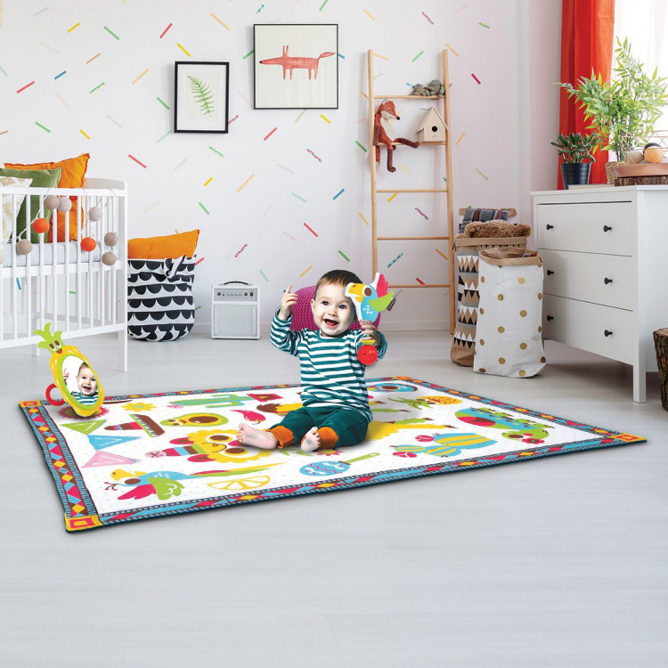 Yookidoo Fiesta Kids Baby Activity Playmat to Bag with Musical Rattle image 4