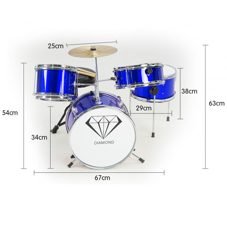 Children's 4pc Drum Kit - Blue image 6