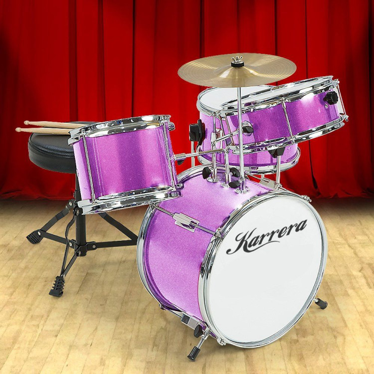 Karrera Childrens 4pc Drum Kit - Purple image 3