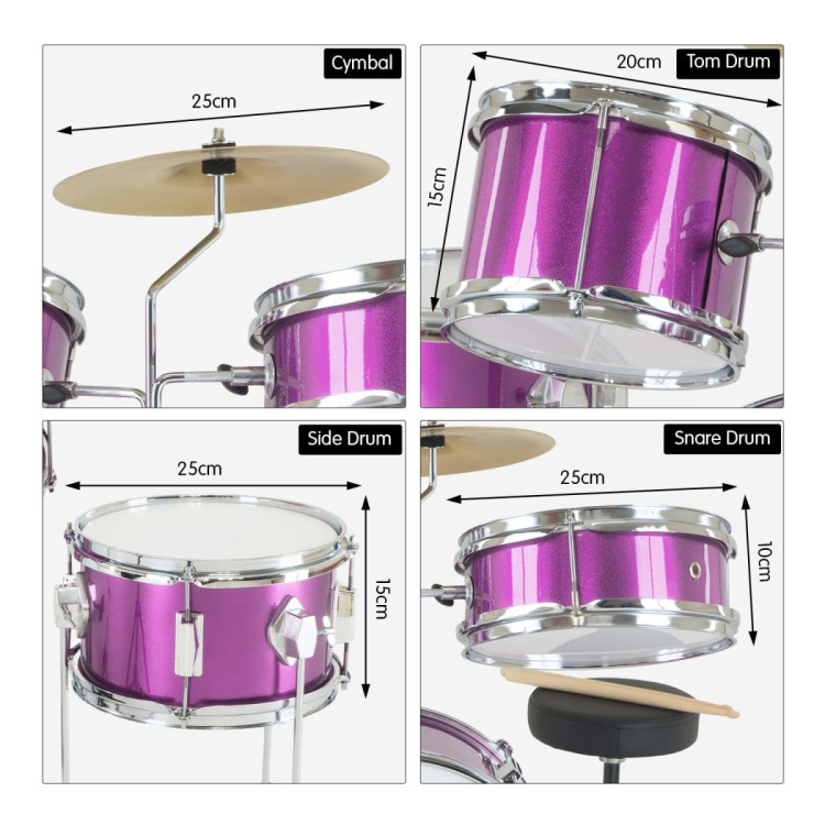 Karrera Childrens 4pc Drum Kit - Purple image 4