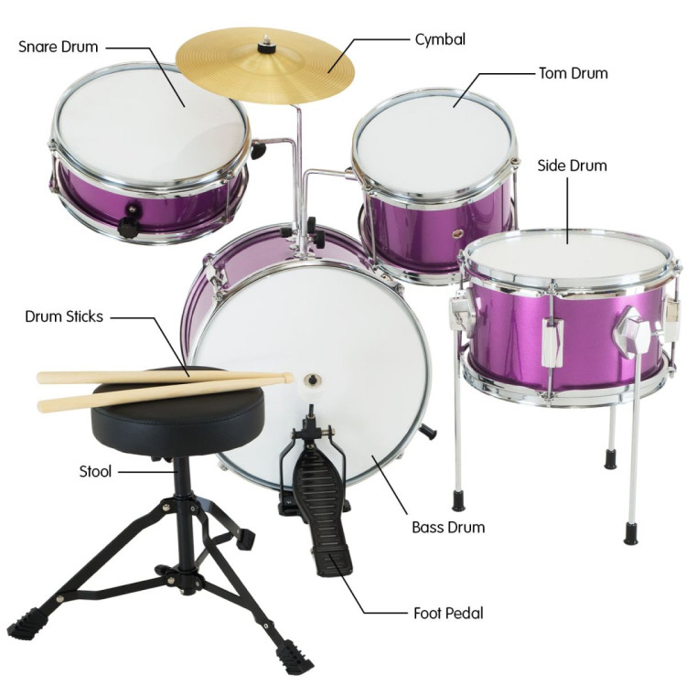 Karrera Childrens 4pc Drum Kit - Purple image 9