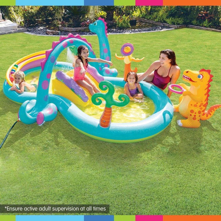 Intex 57135NP Dinoland Play Centre Inflatable Kids Pool with Slide image 8