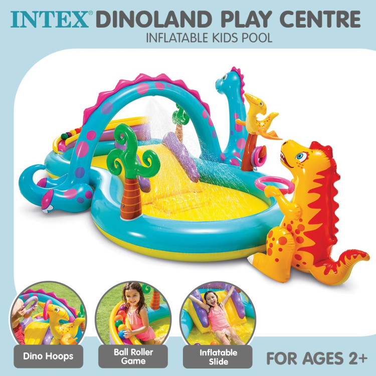 Intex 57135NP Dinoland Play Centre Inflatable Kids Pool with Slide image 10