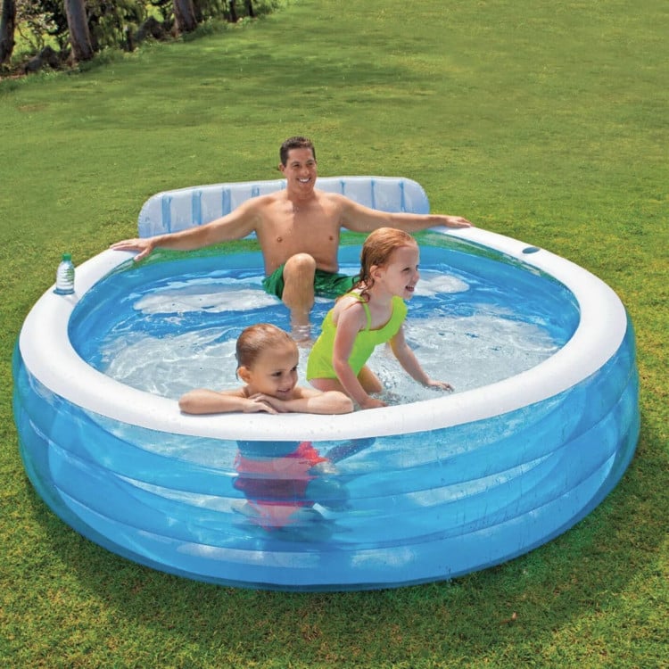 Intex Swim Centre Round Inflatable Family Lounge Pool image 7