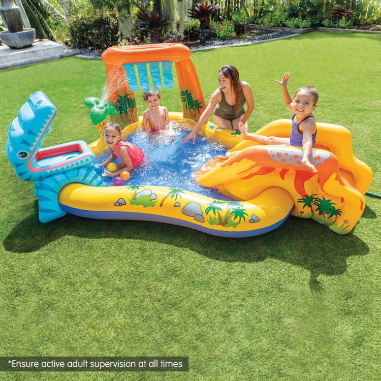 Intex 57444 Dinosaur Play Centre Kids Inflatable Pool with Water Slide image 7