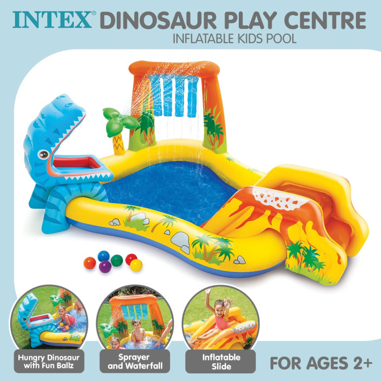 Intex 57444 Dinosaur Play Centre Kids Inflatable Pool with Water Slide image 9