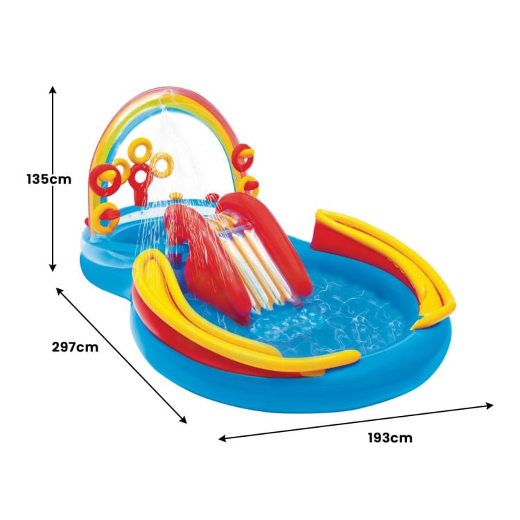 Intex Inflatable Rainbow Ring Play Centre w/ Slide image 4
