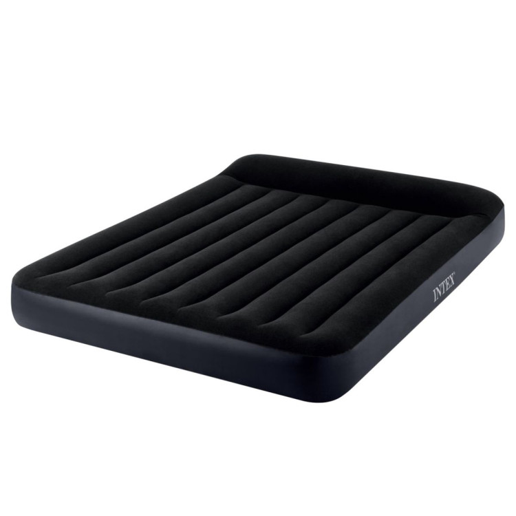 Intex Dura-Beam Classic Inflatable Queen Airbed Mattress with Pillow Rest Black image 4