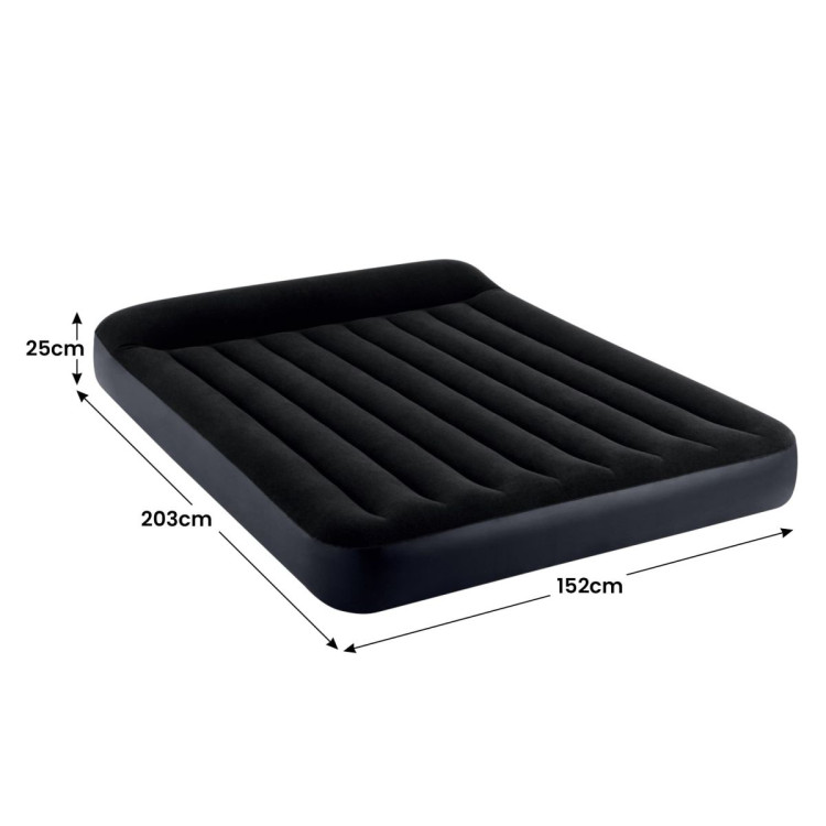 Intex Dura-Beam Classic Inflatable Queen Airbed Mattress with Pillow Rest Black image 5