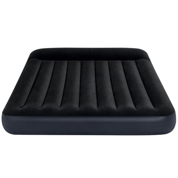 Intex Dura-Beam Classic Inflatable Queen Airbed Mattress with Pillow Rest Black image 6