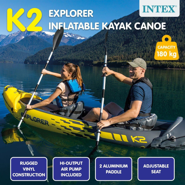 Intex Explorer K2 Inflatable Kayak Canoe 68307NP image 4