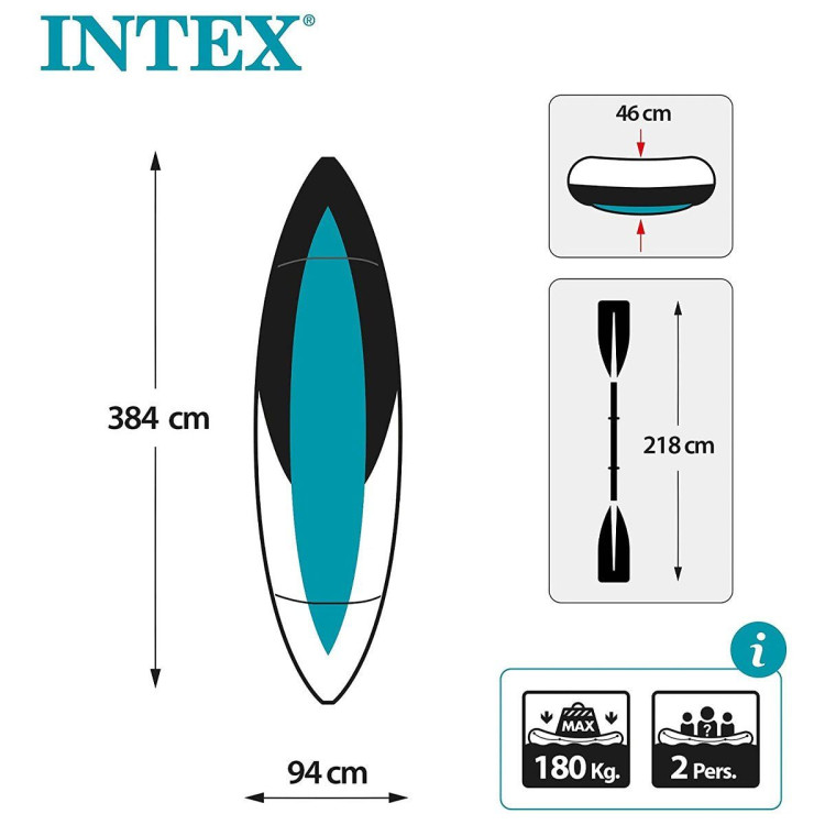 Intex 68309NP Excursion Pro K2 2-Seater Inflatable Kayak with Paddles image 12