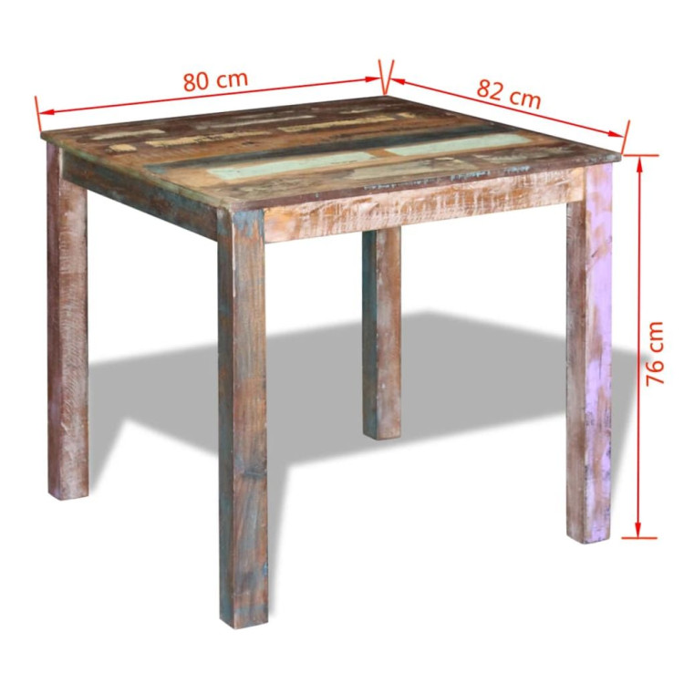 Dining Table Solid Reclaimed Wood 80x82x76 Cm image 9