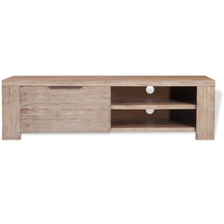 Tv Cabinet Solid Brushed Acacia Wood 140x38x40 Cm image 5