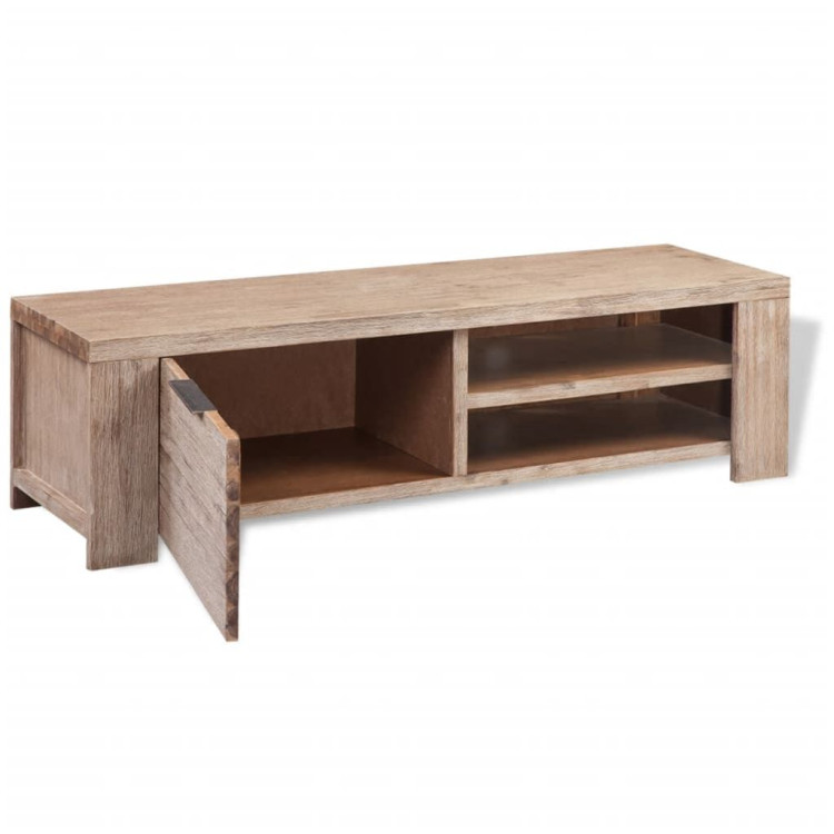 Tv Cabinet Solid Brushed Acacia Wood 140x38x40 Cm image 6