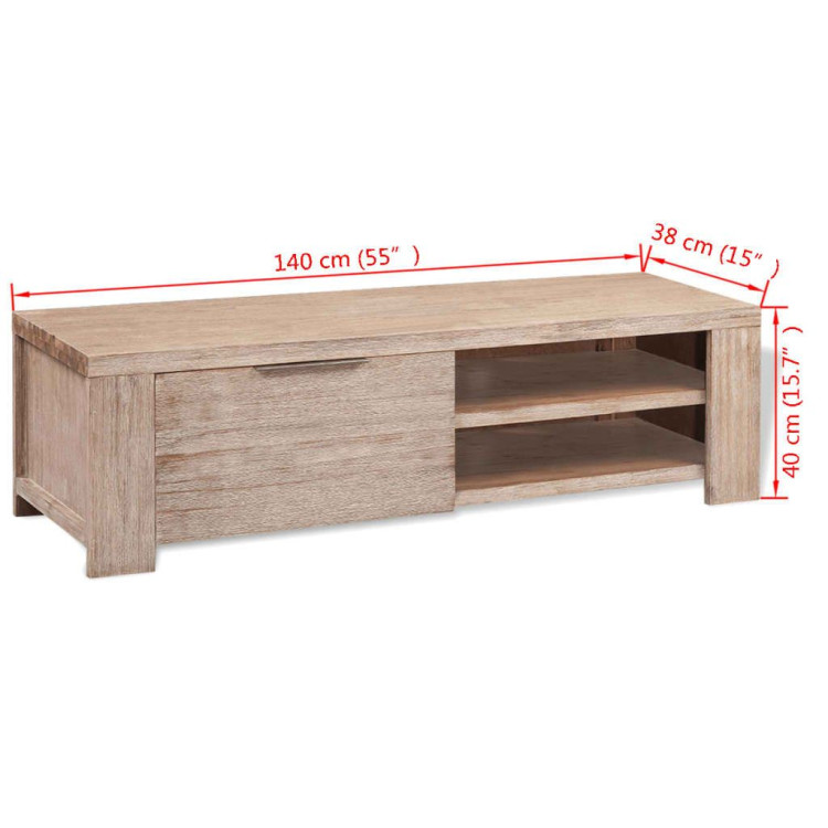 Tv Cabinet Solid Brushed Acacia Wood 140x38x40 Cm image 10