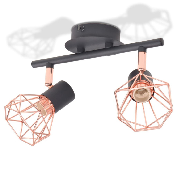 Ceiling Lamp With 2 Spotlights E14 Black And Copper image 4