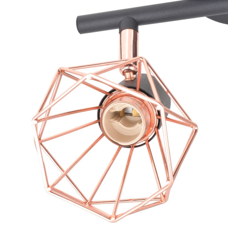 Ceiling Lamp With 2 Spotlights E14 Black And Copper image 5