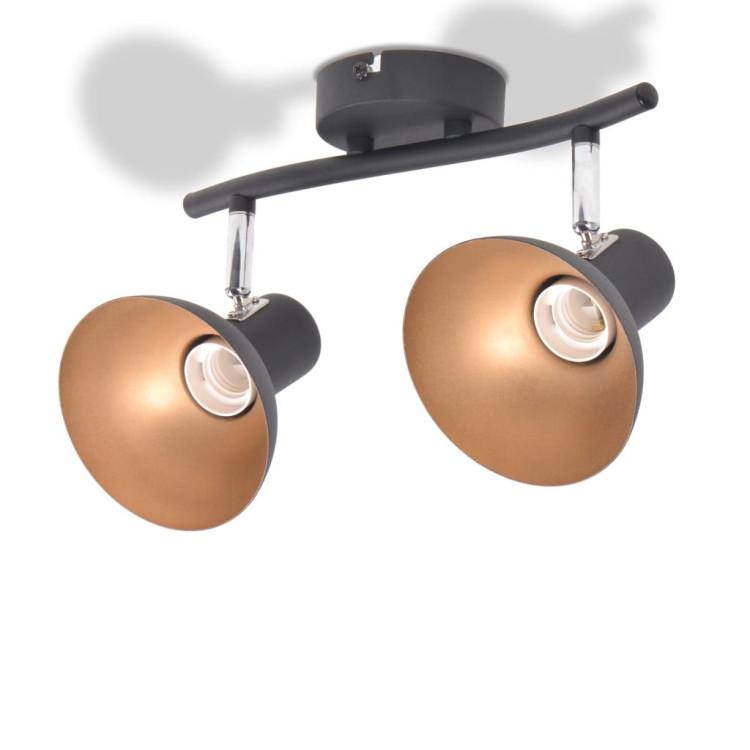 Ceiling Lamp For 2 Bulbs E27 Black And Gold image 5