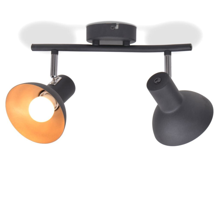 Ceiling Lamp For 2 Bulbs E27 Black And Gold image 2