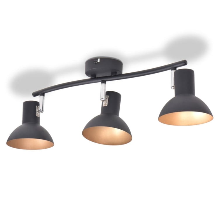 Ceiling Lamp For 3 Bulbs E27 Black And Gold image 5