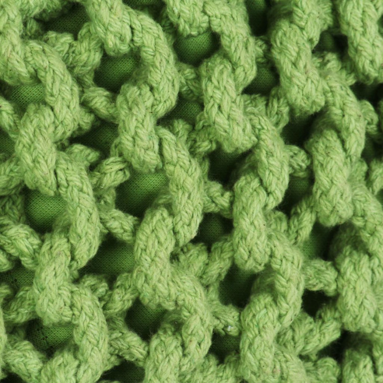 Hand-knitted Pouffe Cotton 50x35 Cm Green image 3