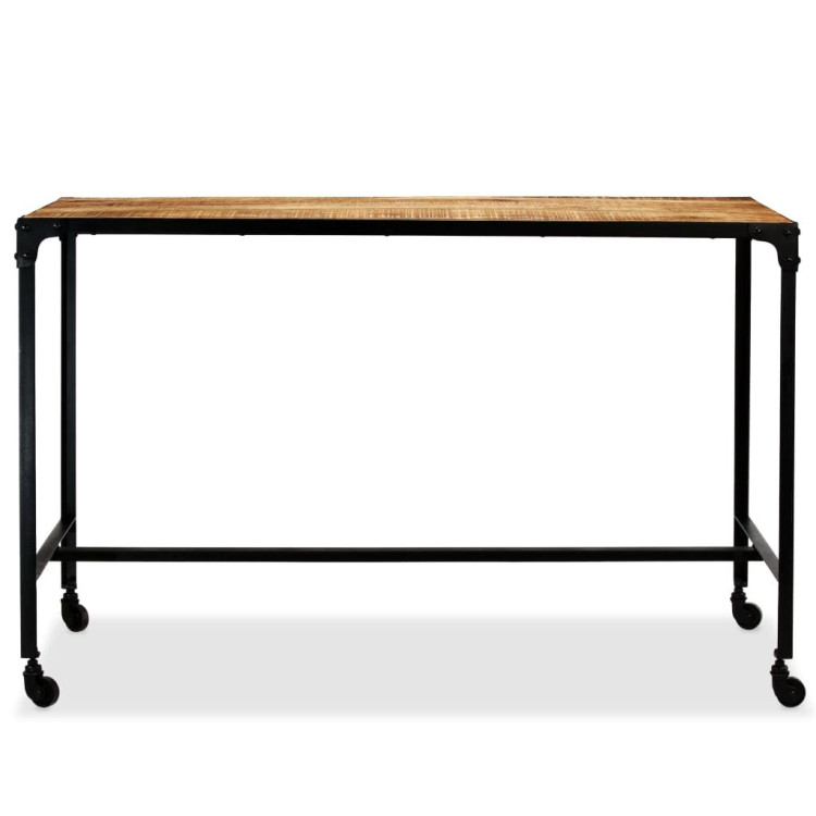 Dining Table Solid Mango Wood And Steel 120x60x76 Cm image 5