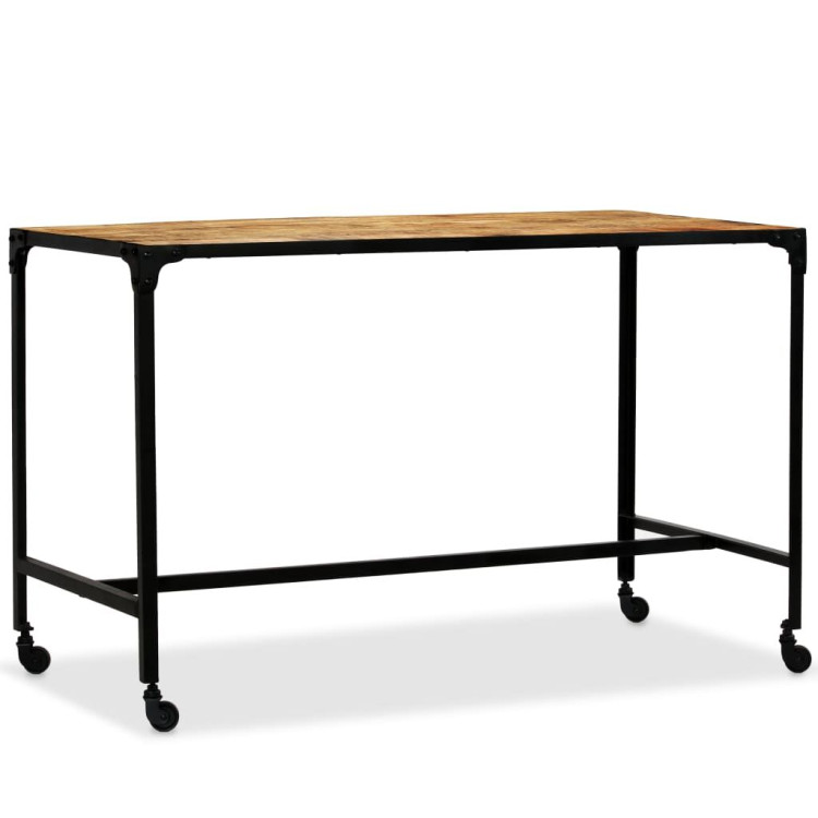 Dining Table Solid Mango Wood And Steel 120x60x76 Cm image 9