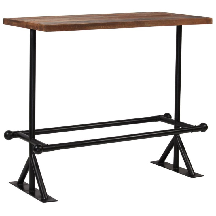 Bar Table Solid Reclaimed Wood Dark Brown 120x60x107 Cm image 2