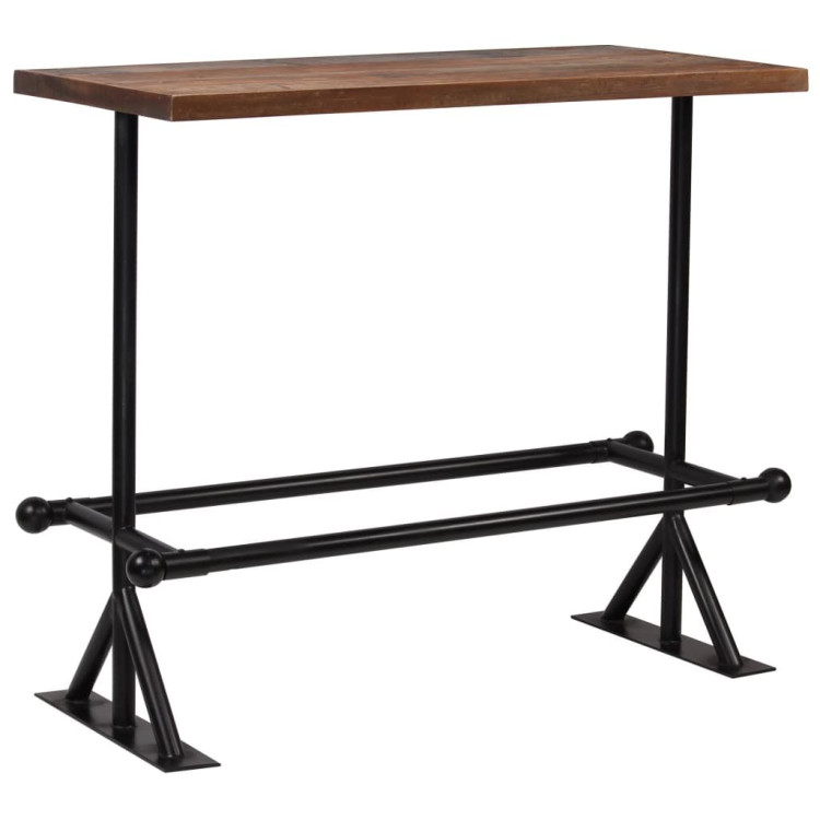 Bar Table Solid Reclaimed Wood Dark Brown 120x60x107 Cm image 9