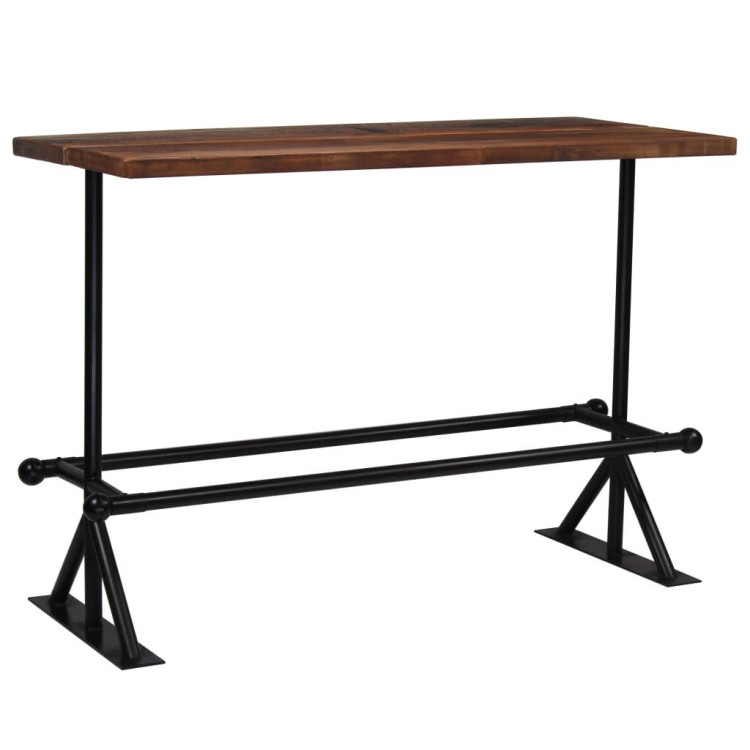 Bar Table Solid Reclaimed Wood Dark Brown 150x70x107 Cm