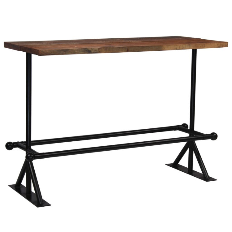 Bar Table Solid Reclaimed Wood Dark Brown 150x70x107 Cm image 11