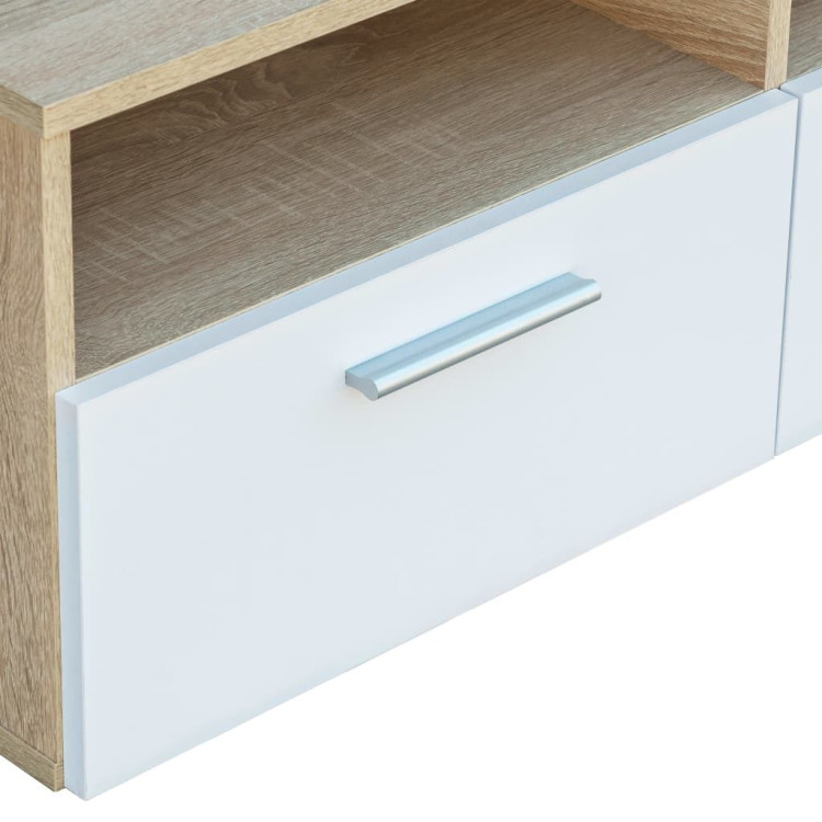 Tv Cabinet Chipboard 95x35x36 Cm Oak And White image 5