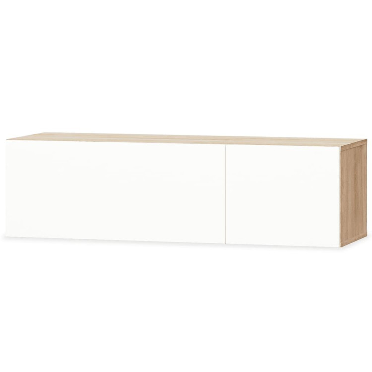 Tv Cabinet Chipboard 120x40x34 Cm High Gloss White And Oak image 3