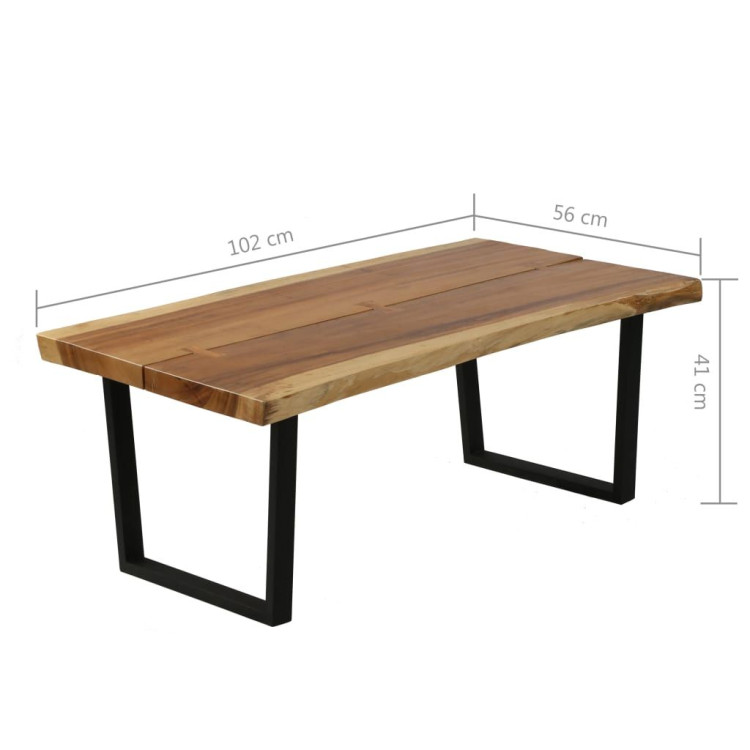 Coffee Table Solid Suar Wood 102x56x41 Cm image 11