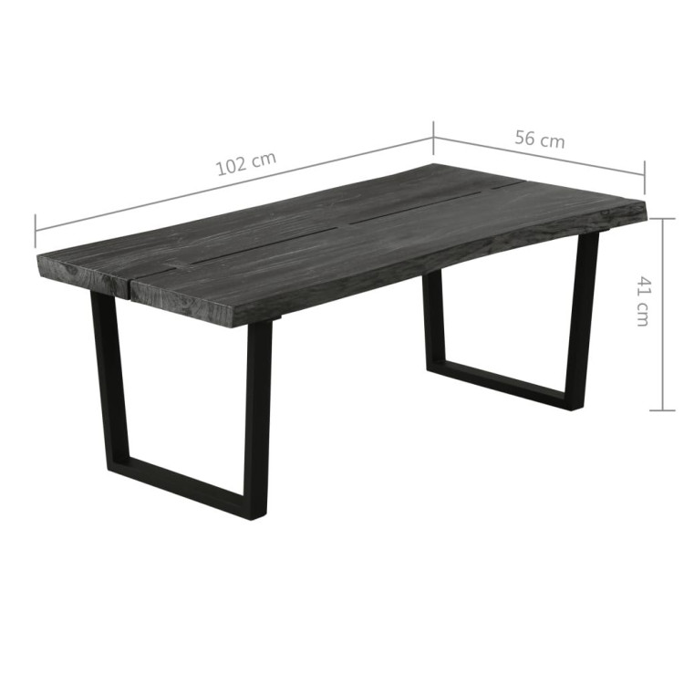 Coffee Table Solid Mindi Wood 102x56x41 Cm Grey image 11